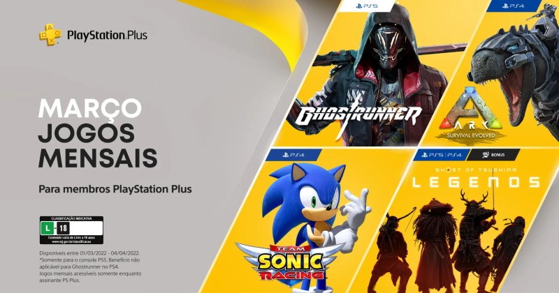 PS Plus) PlayStation Plus: Jogos grátis em Março de 2022!